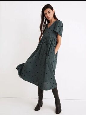 Madewell polka dot midi dress
